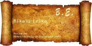 Bikaly Erika névjegykártya